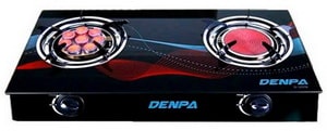 DENPA เตาแก๊สหน้ากระจก 2 หัวคู่